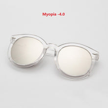 Load image into Gallery viewer, Myopia Sunglasses Women Round Mirrored -1.0/-1.5/-2.0/-2.5/-3.0/-3.5/-4.0 with Degree Sun Glasses for Female Grade Point