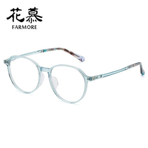 Myopia frame plate retro full frame round face customized flat lens frame