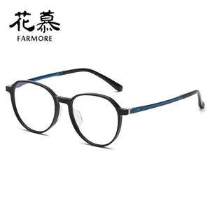 Myopia frame plate retro full frame round face customized flat lens frame