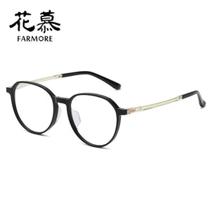 Myopia frame plate retro full frame round face customized flat lens frame
