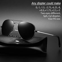 Load image into Gallery viewer, Myopia sunglasses diopter Polarized oversize prescription aviation sun glasses for nearsighted men women SPH CYL myopic shades