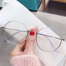 Load image into Gallery viewer, Myopic eye frame female Korean version tide degree polygonal net red eye flat lens anti blue radiation eye frame