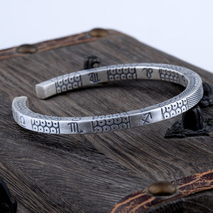 Real 925 Sterling Silver Vintage Ethnic Tribal Fish Dragon Scale Bangle Bracelet Jewelry Gift for Woman Girl