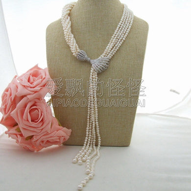 N122801 20 8 Strands White Pearl Necklace
