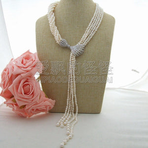 N122801 20 8 Strands White Pearl Necklace