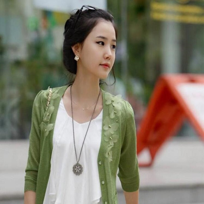 N164 collares Fashion New Vintage Style Flower Crystal Women Black Silver Necklace Long Chain bijoux Gift jewelry wholesale