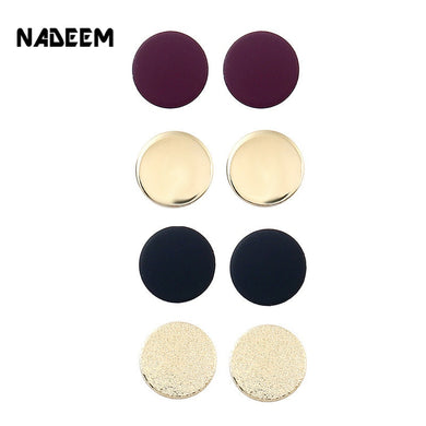4Pair/Stets Metal Ear Stud Earrings Gold Color Round Shaped Stud Earrings Set Jewelry Boucle D'oreille Pendientes Mujer