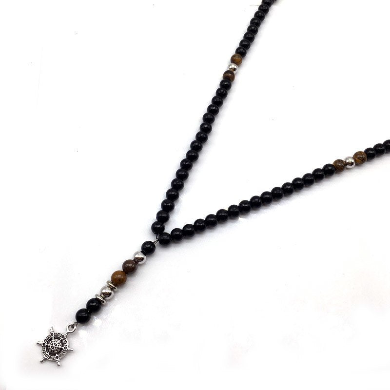2018 Fashion New Men Necklace Beads Anchor Feather Hand Tree Pendant Necklace For Men Chain Jewelry