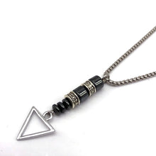 Carica l'immagine nel visualizzatore di Gallery, 2018 New Fashion Men Women Inverted Triangle Pendant Neckalce Vintage Design Chain Necklace Stone Bead Jewelry Gift