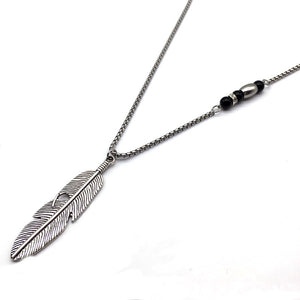 Brand 2018 New Men Women Silver Golden Feather Pendant Neckalce Vintage Diy Chain Necklace Bead Jewelry Gift
