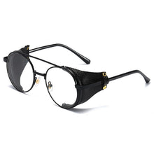Load image into Gallery viewer, 2023 Women Metal Gradient Men Steampunk Gothic Goggles Sunglasses Leather With Side Shades Round Sun glasses