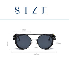 Load image into Gallery viewer, 2023 Women Metal Gradient Men Steampunk Gothic Goggles Sunglasses Leather With Side Shades Round Sun glasses