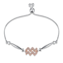 Load image into Gallery viewer, NEW 925 Silver Bracelet 12 Constellation Hand Chain Exquisite Shiny Zircon Link Chain Bracelets for Friend Partner Jewelry Gift