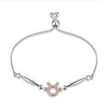 Load image into Gallery viewer, NEW 925 Silver Bracelet 12 Constellation Hand Chain Exquisite Shiny Zircon Link Chain Bracelets for Friend Partner Jewelry Gift