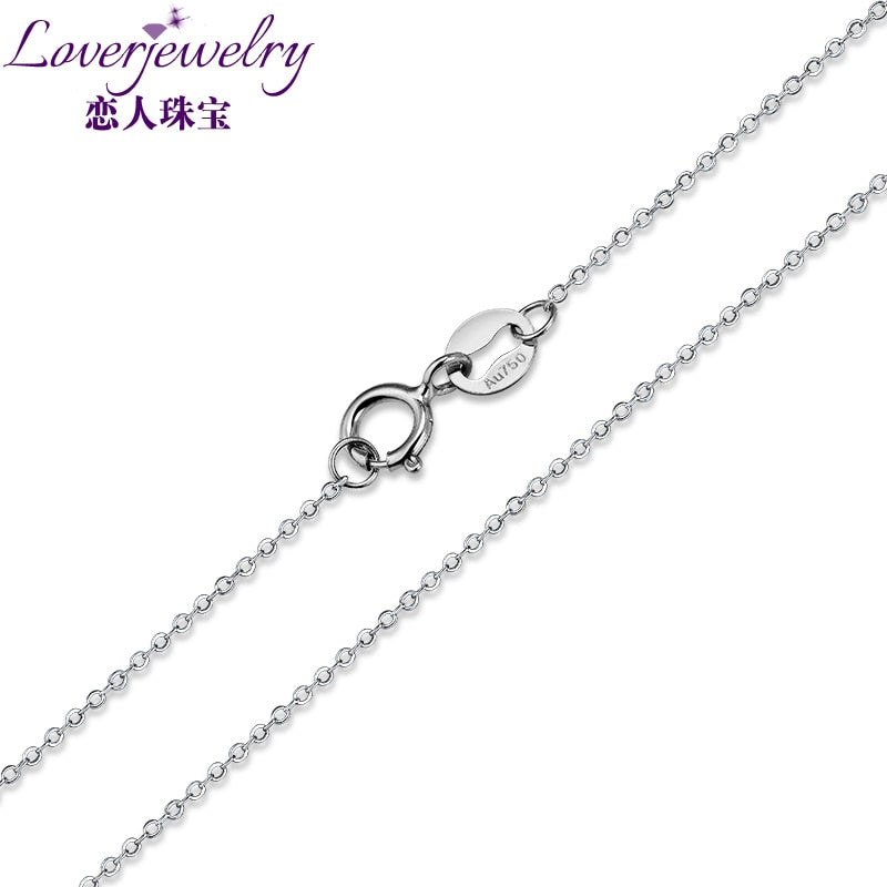 NEW CHAIN PENDANT NECKLACE IN SOLID 18K/750 WHITE GOLD LENGTH 18 About 45cm