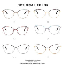 Load image into Gallery viewer, Cat Eye Optical Round Prescription Glasses Without Degree Fake Decorative Glasses Eyeglasses Frame For Women Myopia Eyewear