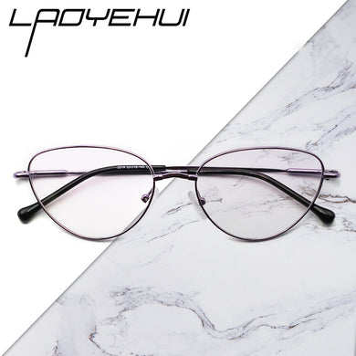 Cat Eye Optical Women's Decorative Eyeglasses Frames Prescription Glasses Without Diopters  Fake Glasses Metal Fashion