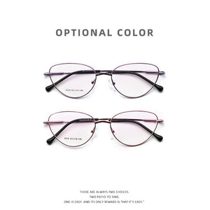 Cat Eye Optical Women's Decorative Eyeglasses Frames Prescription Glasses Without Diopters  Fake Glasses Metal Fashion