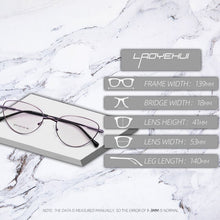 Load image into Gallery viewer, Cat Eye Optical Women&#39;s Decorative Eyeglasses Frames Prescription Glasses Without Diopters  Fake Glasses Metal Fashion