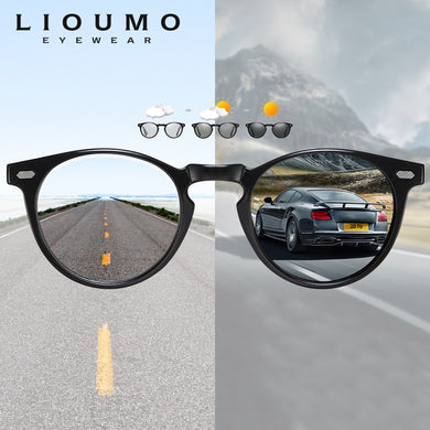 DESIGN Ultralight TR90 Polarized Round Photochromic Sunglasses Men Women UV400 Lens Sun Glasses Discoloration Shades Glasses