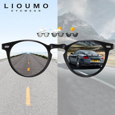 DESIGN Ultralight TR90 Polarized Round Photochromic Sunglasses Men Women UV400 Lens Sun Glasses Discoloration Shades Glasses