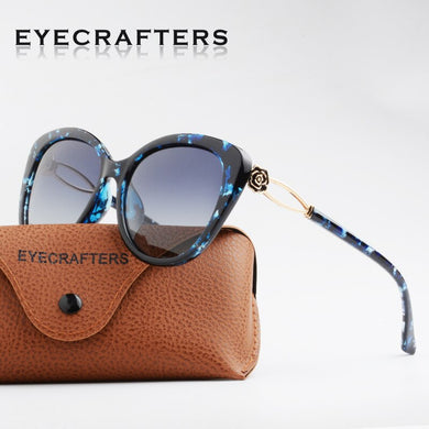 Designer Vintage Sun glasses Polarized Womens  Brand Sunglasses Female Flower Oversized Shades Eyewear UV400