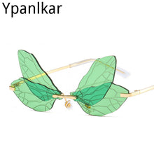 Load image into Gallery viewer, Cycling Butterfly Dragonfly Wings Sunglasses Women Men Unique Rimless Sun Glasses UV400 Mirror Outdoor