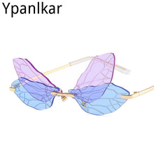 Load image into Gallery viewer, Cycling Butterfly Dragonfly Wings Sunglasses Women Men Unique Rimless Sun Glasses UV400 Mirror Outdoor
