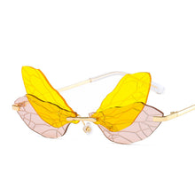 Load image into Gallery viewer, Cycling Butterfly Dragonfly Wings Sunglasses Women Men Unique Rimless Sun Glasses UV400 Mirror Outdoor