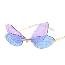 Load image into Gallery viewer, Cycling Butterfly Dragonfly Wings Sunglasses Women Men Unique Rimless Sun Glasses UV400 Mirror Outdoor