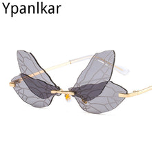 Load image into Gallery viewer, Cycling Butterfly Dragonfly Wings Sunglasses Women Men Unique Rimless Sun Glasses UV400 Mirror Outdoor