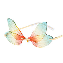 Load image into Gallery viewer, Cycling Butterfly Dragonfly Wings Sunglasses Women Men Unique Rimless Sun Glasses UV400 Mirror Outdoor