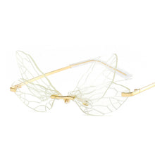 Load image into Gallery viewer, Cycling Butterfly Dragonfly Wings Sunglasses Women Men Unique Rimless Sun Glasses UV400 Mirror Outdoor