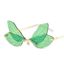 Load image into Gallery viewer, Cycling Butterfly Dragonfly Wings Sunglasses Women Men Unique Rimless Sun Glasses UV400 Mirror Outdoor
