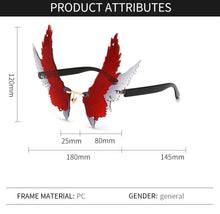 Load image into Gallery viewer, Wings Rimless Sunglasses Women Unique Wing Frameless Sun Glasses Ladies Trendy Eagle Shaped Shades For Men UV400