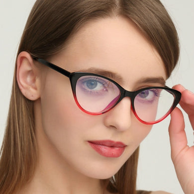 Women's Computer Glasses Cat EyeGlasses Frame Female Transparent Round Glasses Anti Radiation Glasses UV400 Protect
