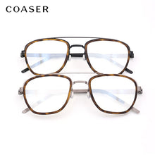 Load image into Gallery viewer, Men eyeglasses Titanium Glasses Frame Denmark Brand Design Vintage Round prescription optical  Myopia eyewear metal