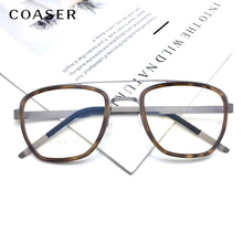 Load image into Gallery viewer, Men eyeglasses Titanium Glasses Frame Denmark Brand Design Vintage Round prescription optical  Myopia eyewear metal