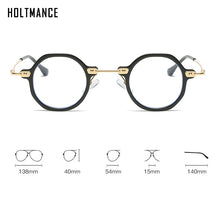 Load image into Gallery viewer, Retro Polygon Small Round Women Sunglasses Orange Champagne Shades UV400 Men Clear Anti-Blu-Ray Square Metal Frame