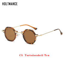 Load image into Gallery viewer, Retro Polygon Small Round Women Sunglasses Orange Champagne Shades UV400 Men Clear Anti-Blu-Ray Square Metal Frame