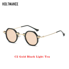 Load image into Gallery viewer, Retro Polygon Small Round Women Sunglasses Orange Champagne Shades UV400 Men Clear Anti-Blu-Ray Square Metal Frame