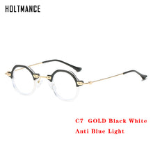 Load image into Gallery viewer, Retro Polygon Small Round Women Sunglasses Orange Champagne Shades UV400 Men Clear Anti-Blu-Ray Square Metal Frame