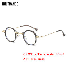 Load image into Gallery viewer, Retro Polygon Small Round Women Sunglasses Orange Champagne Shades UV400 Men Clear Anti-Blu-Ray Square Metal Frame