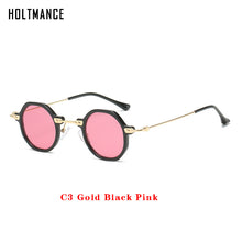 Load image into Gallery viewer, Retro Polygon Small Round Women Sunglasses Orange Champagne Shades UV400 Men Clear Anti-Blu-Ray Square Metal Frame