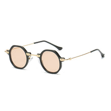 Load image into Gallery viewer, Retro Polygon Small Round Women Sunglasses Orange Champagne Shades UV400 Men Clear Anti-Blu-Ray Square Metal Frame
