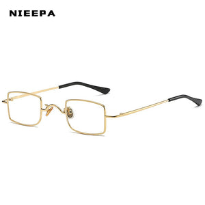 Retro Small Square Metal Steampunk Sunglasses Women Men Glasses Vintage Female  Alloy Frame Eyewear