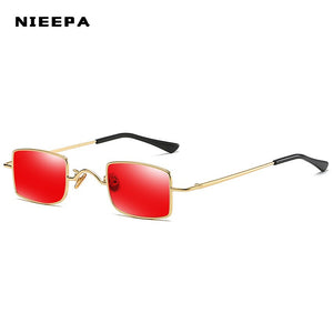 Retro Small Square Metal Steampunk Sunglasses Women Men Glasses Vintage Female  Alloy Frame Eyewear