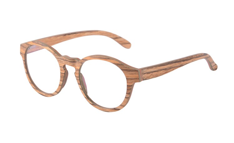 NEW Round Wood Glasses Frames Men Clear Lens Prescription eyeglass Frames Computer Reading Glasses Women With Box FT3008