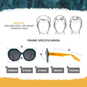 STADNING DESIGN Women Round Sunglasses Oversized Ladies  Brand Trending Sunglasses UV400 Protection