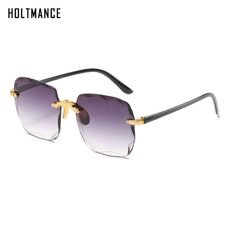 Square Rimless Sunglasses Women  Brand Designer Summer Red Glasses Sun glasses For Men UV400 Shades Oculos